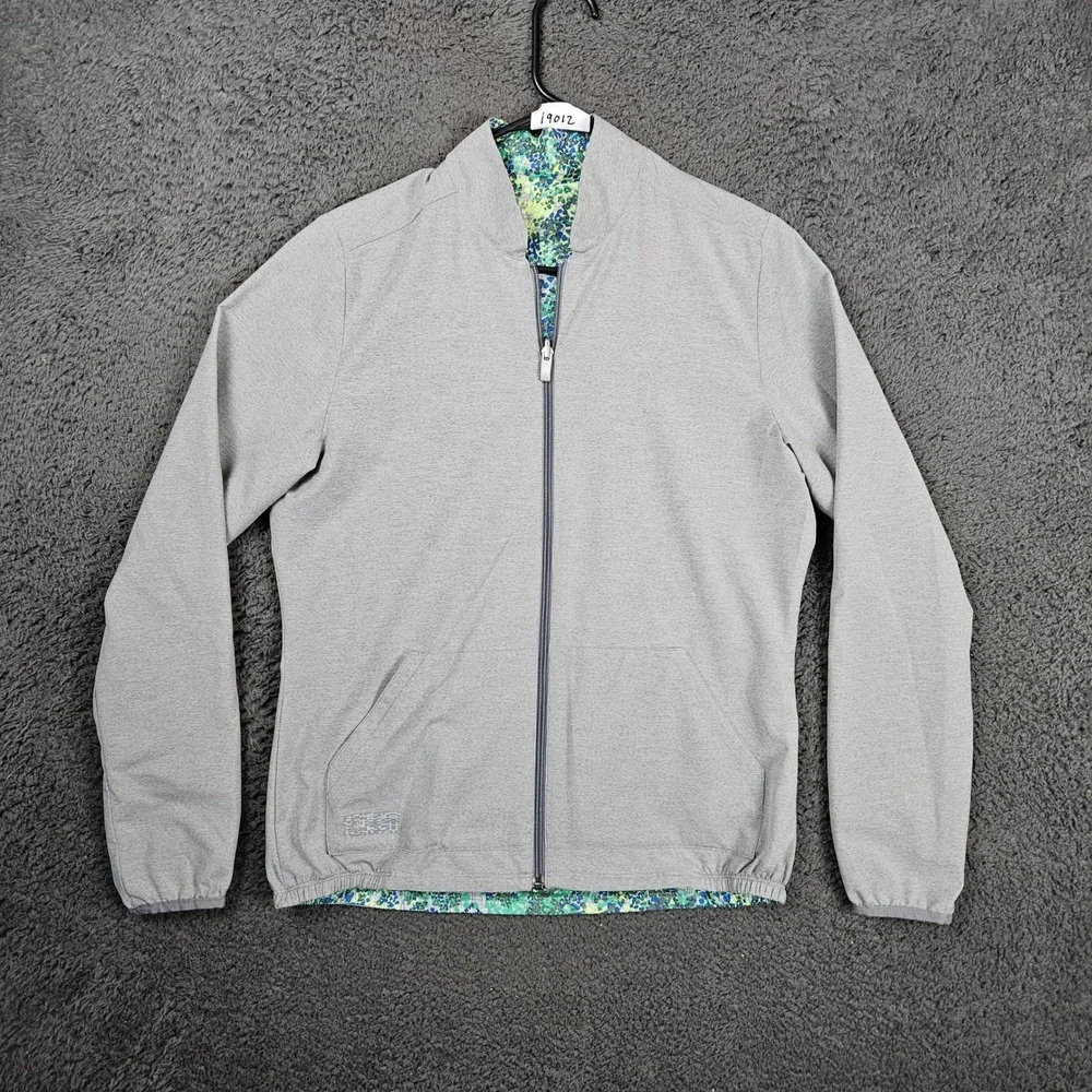 Adidas Women's‎ Gray Reversible Full Zip Jacket Floral Print Lined Medium